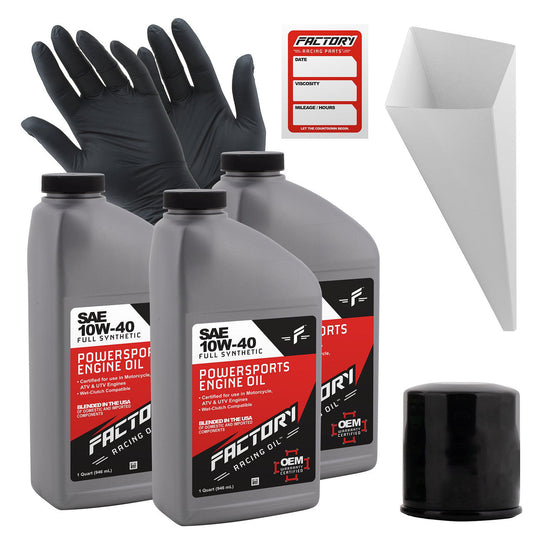 10W-40 3 Quart Oil Change Kit For Kawasaki Ninja 650R ABS FRP-210-1017