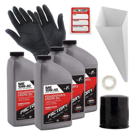 10W-40 4 Quart Oil Change Kit For Kawasaki Vulcan, Ninja