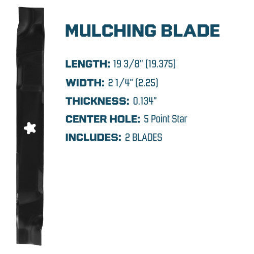 Mulching Blade For Husqvarna AYP Poulan 38" Decks 532134148, 532139774, 134148, 134148M, 134148X, 139774, 532532193957 - 2 Pack