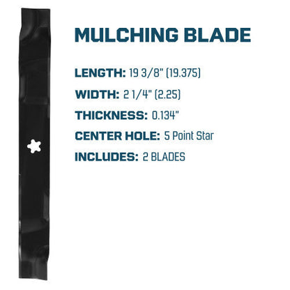 Mulching Blade For Husqvarna AYP Poulan 38" Decks 532134148, 532139774, 134148, 134148M, 134148X, 139774, 532532193957 - 2 Pack