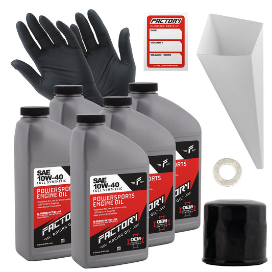 10W-40 5 Quart Oil Change Kit For Kawasaki Teryx, Teryx4