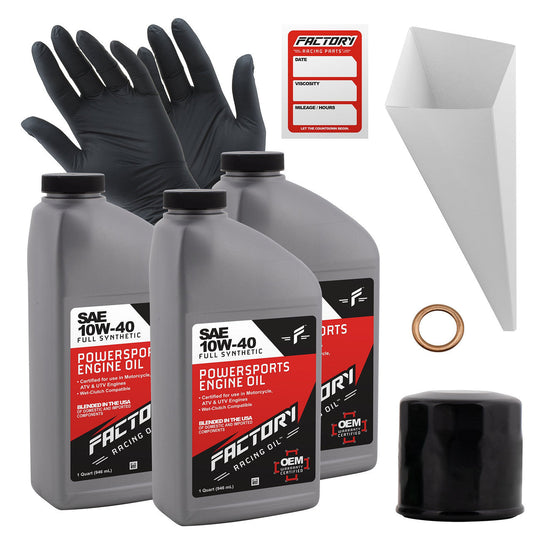 10W-40 3 Quart Oil Change Kit For Yamaha Grizzly 350