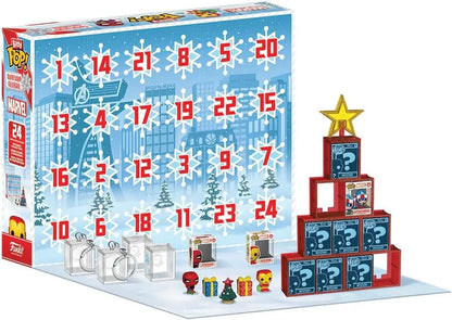 Marvel Funko Bitty Pop countdown calendar with mini figures and keychain holders