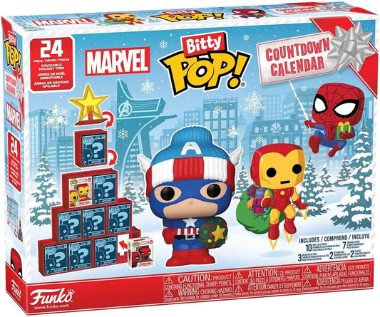 Marvel Bitty Pop Countdown Calendar featuring 24 collectible figures from Funko