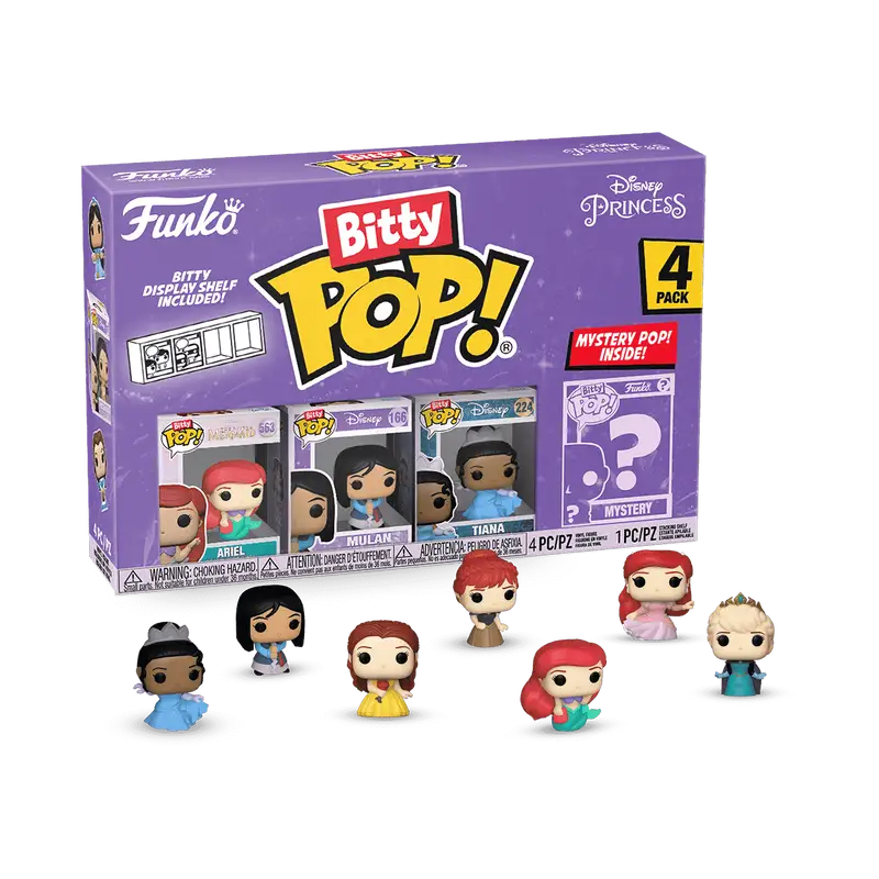 Funko Bitty Pop Disney Princess 4-pack collectible figures with mystery character
