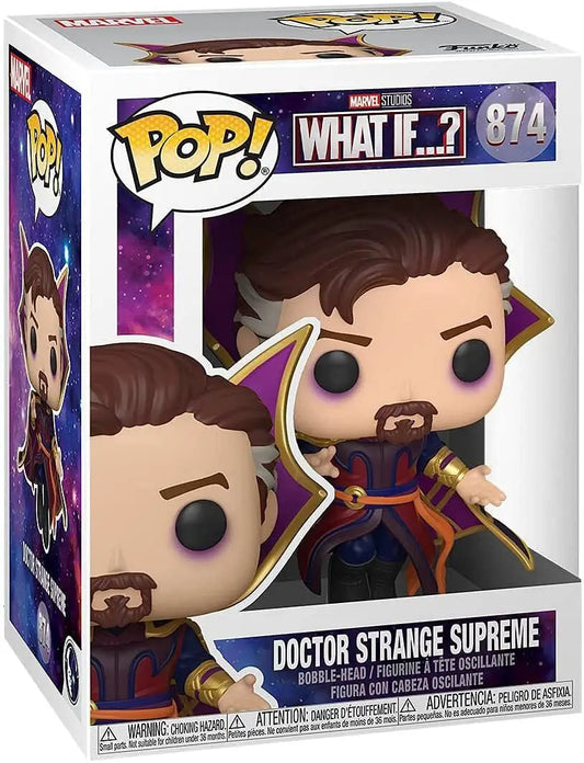 Funko Marvel What If Doctor Strange Supreme pop vinyl figure with detailed brown and gold robes