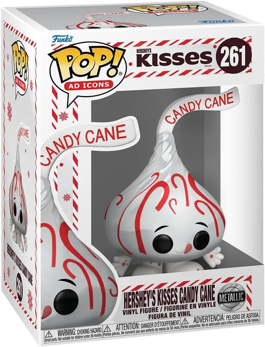 Funko POP Ad Icons Hershey’s Kisses Candy Cane Metallic vinyl figure showcasing kisses candy cane design