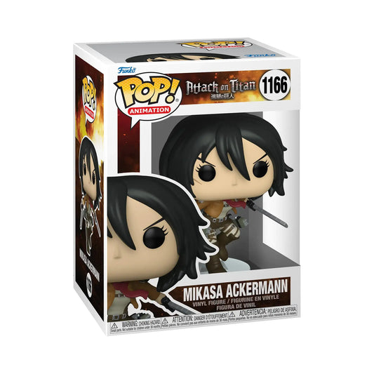 Funko POP Animation Attack On Titans Mikasa Ackerman Multicolor figure on display