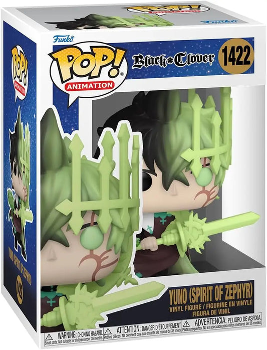 Funko Pop! figurine of Yuno from Black Clover, Spirit of Zephyr, #1422