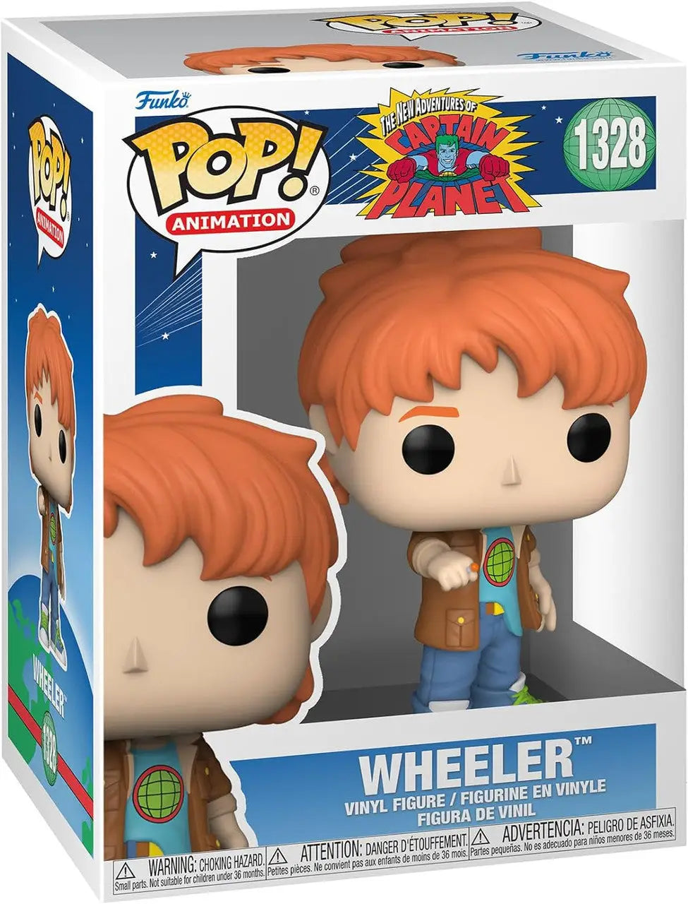 Funko Pop vinyl figure of Wheeler from Captain Planet #1328 for collectors and fans