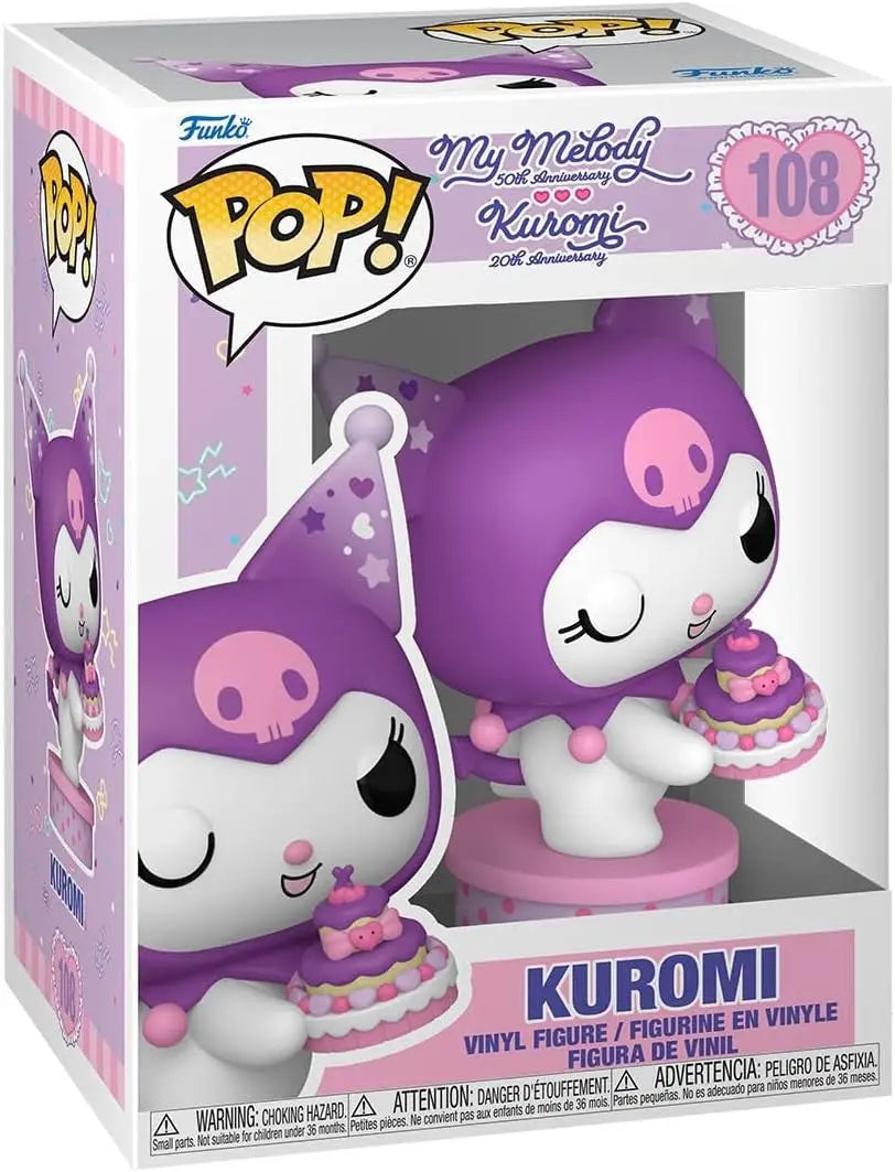 Kuromi Funko Pop! vinyl figure celebrating Melody 50th Anniversary holding a cake