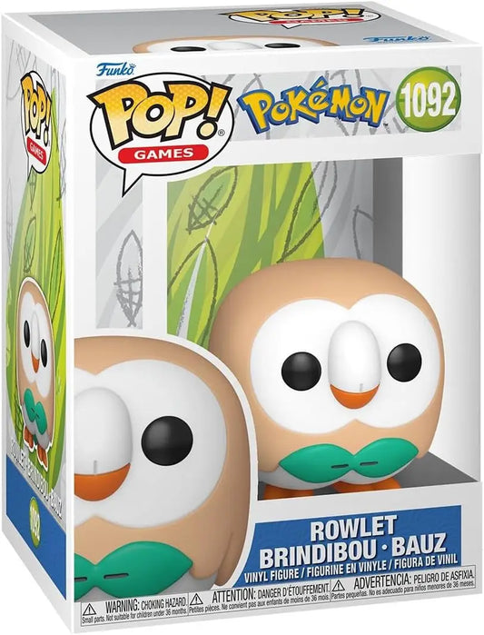 Funko POP! Games Rowlet Pokémon vinyl figure in original packaging for Pokemon fans