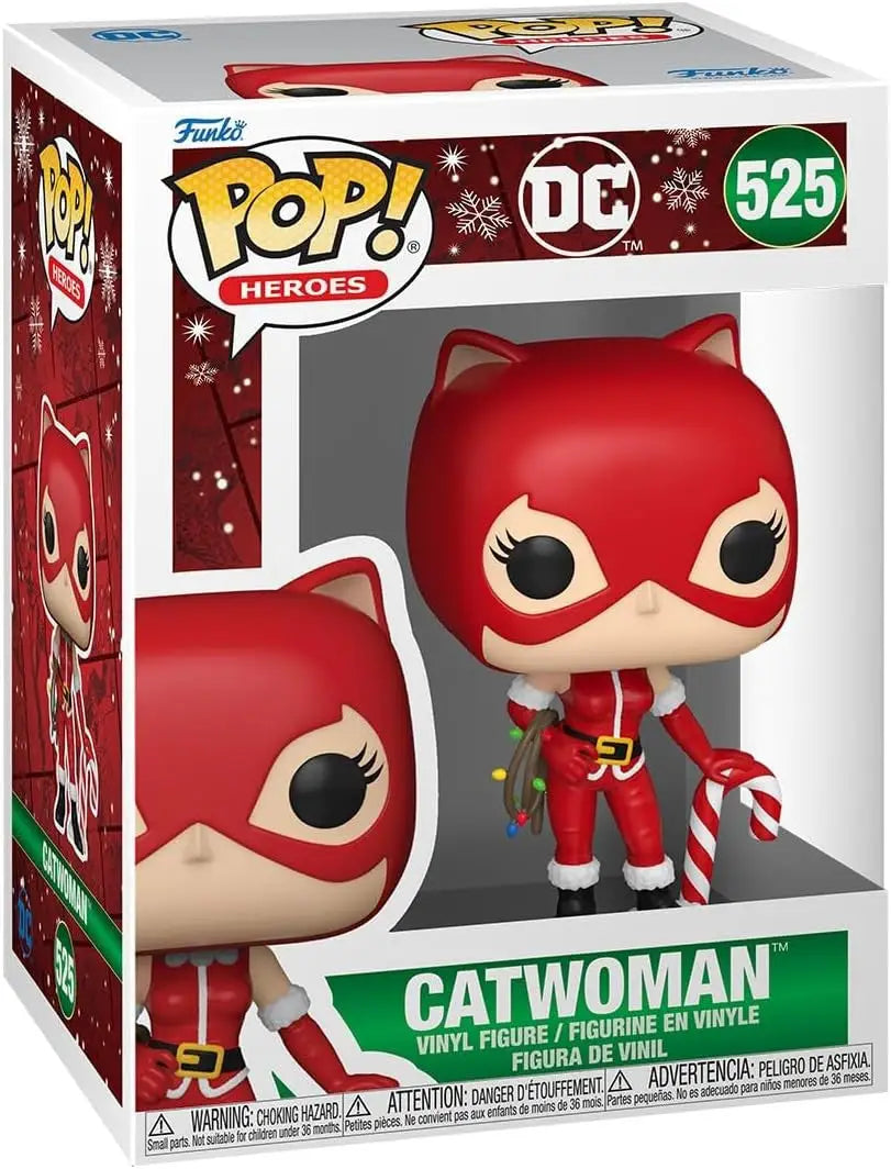Funko Pop Heroes DC Holiday Catwoman #525 figure in red festive costume