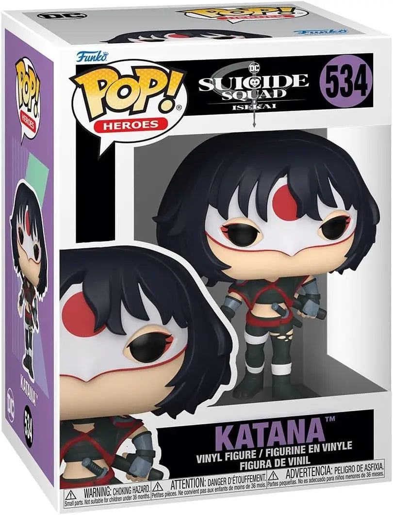 Funko Pop Heroes DC Suicide Squad Katana #534 in black outfit with red markings
