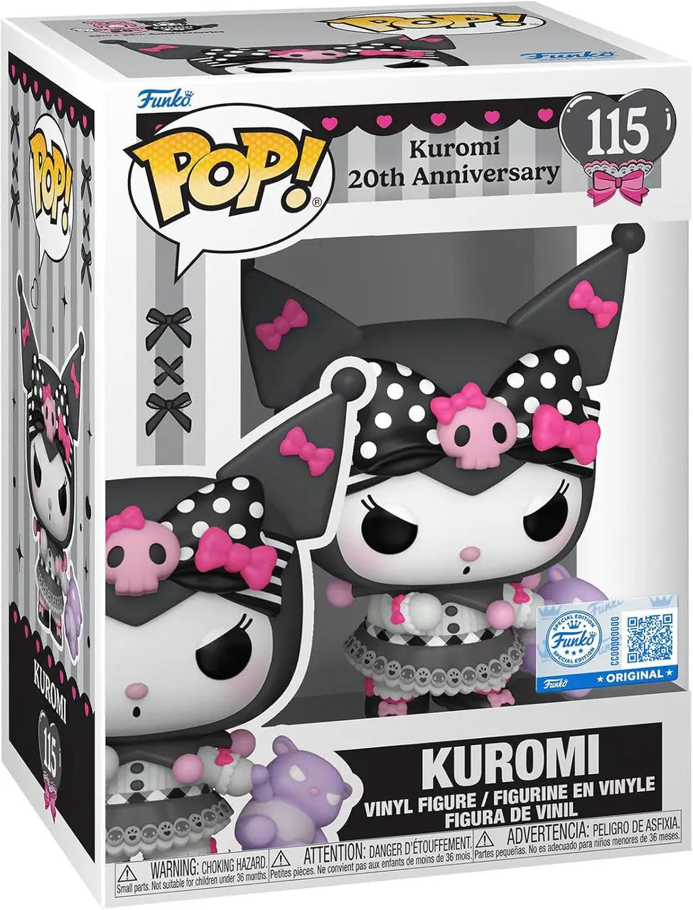 Funko POP Kuromi 20th Anniversary vinyl figure in decorative box for collectibles