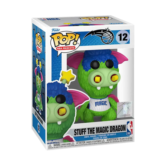 Funko Pop of Magic Dragon mascot for Orlando Magic NBA team display