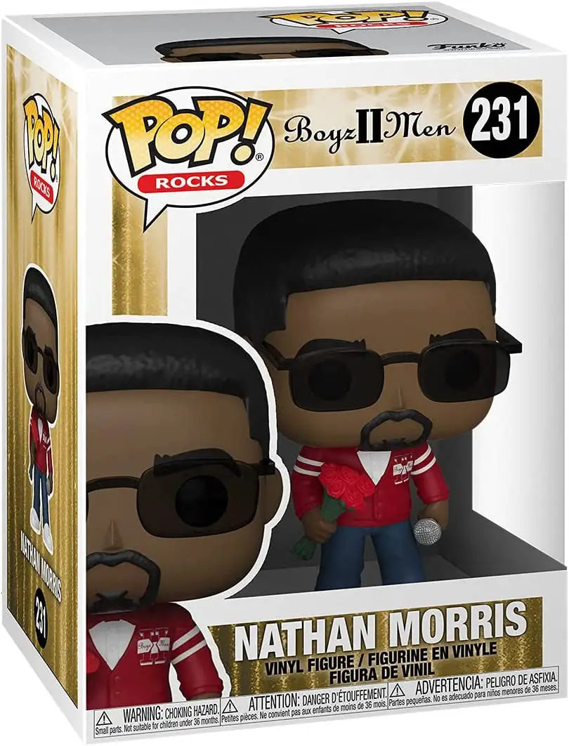 Funko Pop! Nathan Morris from Boyz II Men in red jacket and sunglasses collectible