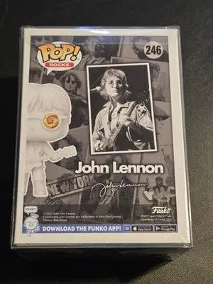 Funko Pop Rocks John Lennon entertainment earth exclusive collectible figure in packaging