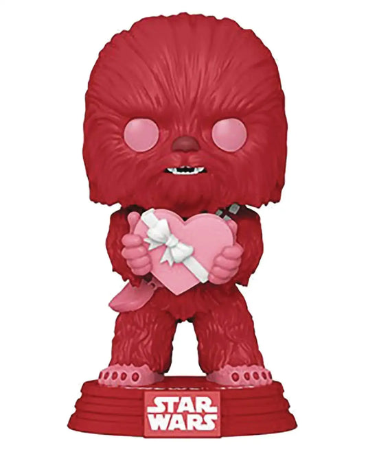 Red Chewbacca Funko Pop holding a heart, perfect for Valentines Cupid Chewbacca fans