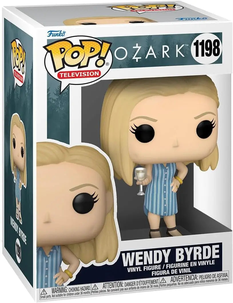 Funko Pop! Wendy Byrde figurine from Ozark in a blue striped dress
