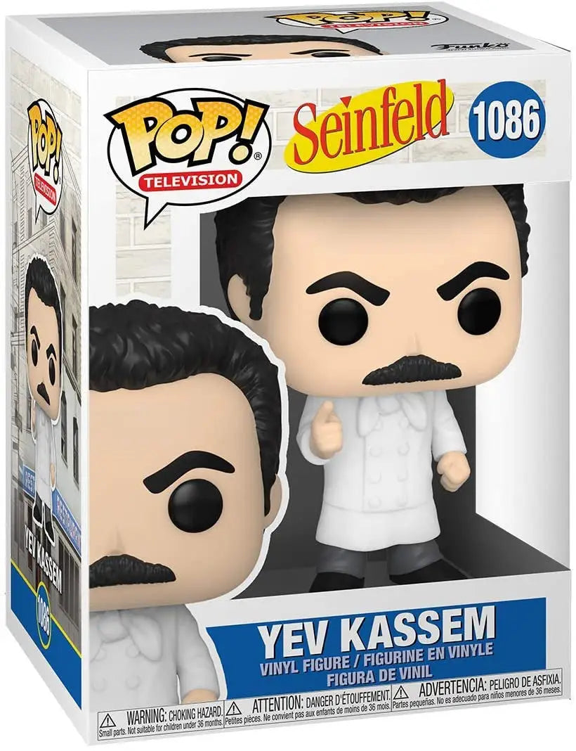 Funko Pop! Seinfeld Yev Kassem figurine of a mustachioed man in a white shirt