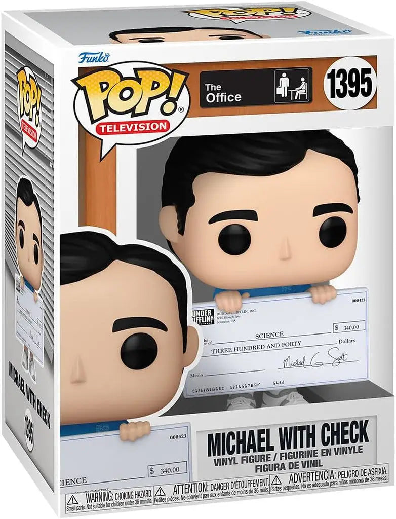 Funko POP! TV The Office Michael Scott figure with Check #1395, collectible toy