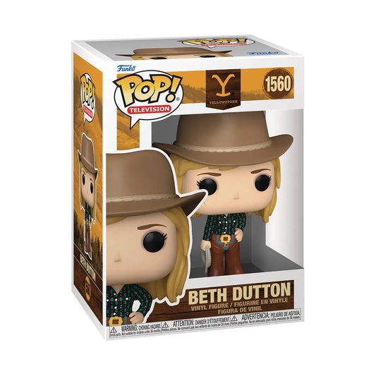 Beth Dutton Funko Pop figure #1560 in cowboy hat and dark outfit from Yellowstone