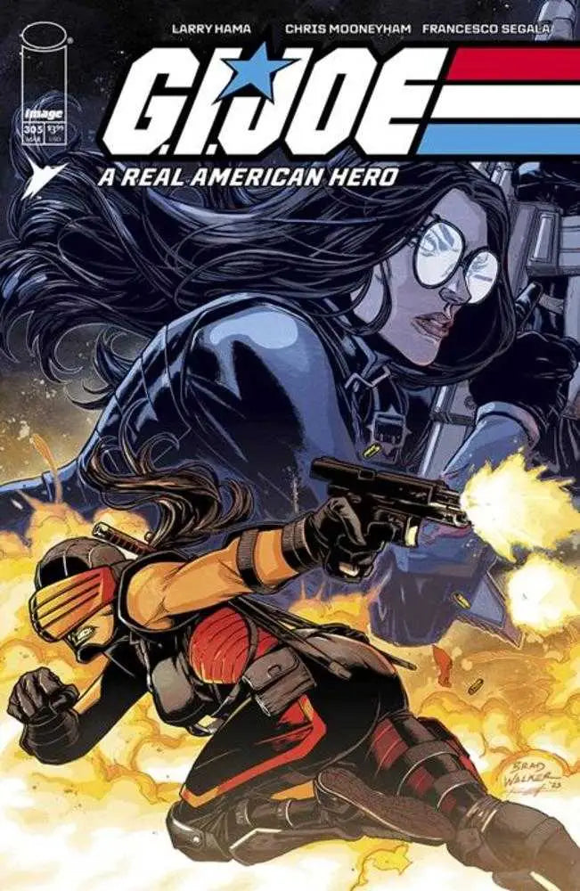 Comic book cover of G.I. Joe A Real American Hero #305 with Dawn Moreno in action