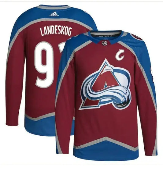 Colorado Avalanche Gabriel Landeskog burgundy authentic hockey jersey with adidas Primegreen