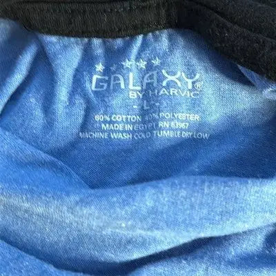 Blue long sleeve t-shirt with black collar from Galaxy by Harvic Men’s Pullover Hoodie