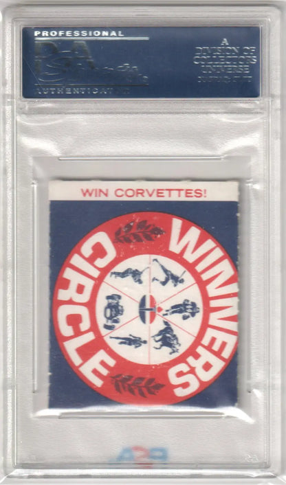 Encapsulated Circle Winners promotional card featuring Gale Sayers from American Oil by Columbia Hobby
