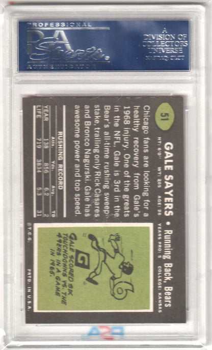 Columbia Hobby Gale Sayers 1969 Topps football card PSA 8 NM-MT collectible