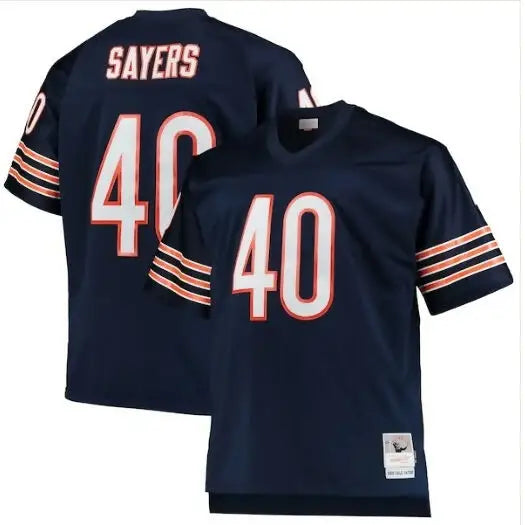 Dark blue Gale Sayers Chicago Bears replica football jersey with number 40 and SAYERS on back