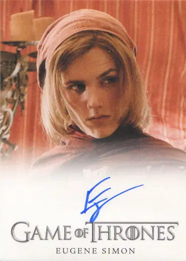 Autographed Game of Thrones autograph card of Eugene Simon as Lancel Lannister