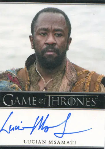 Autographed Game of Thrones trading card featuring Lucian Msamati as Salladhor Saan