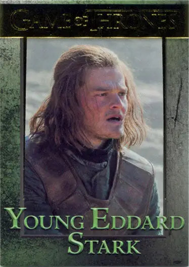 Portrait of Young Ed Stark in medieval attire, featured in Game of Thrones chase card