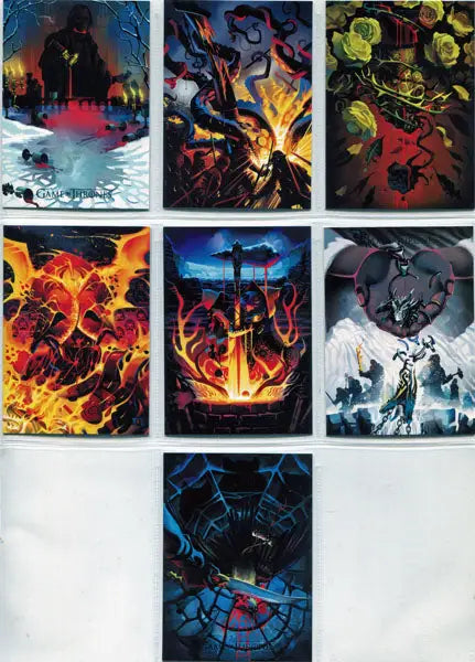 Dramatic Game of Thrones Season 7 Beautiful Death card chase set artwork panels