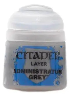 Pot of Light Grey Model Paint for Miniatures - Citadel Layer Paint ADMINISTRATUM GREY 12ML