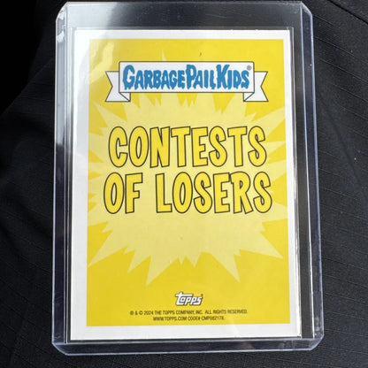Garbage Pail Kids trading card in clear protective case from Topps Chrome Dead Ted 12a