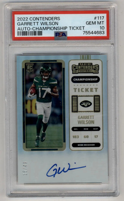 Garrett Wilson 2022 Contenders Championship Ticket Auto 35/49 PSA 10 Gem Mint - Singles