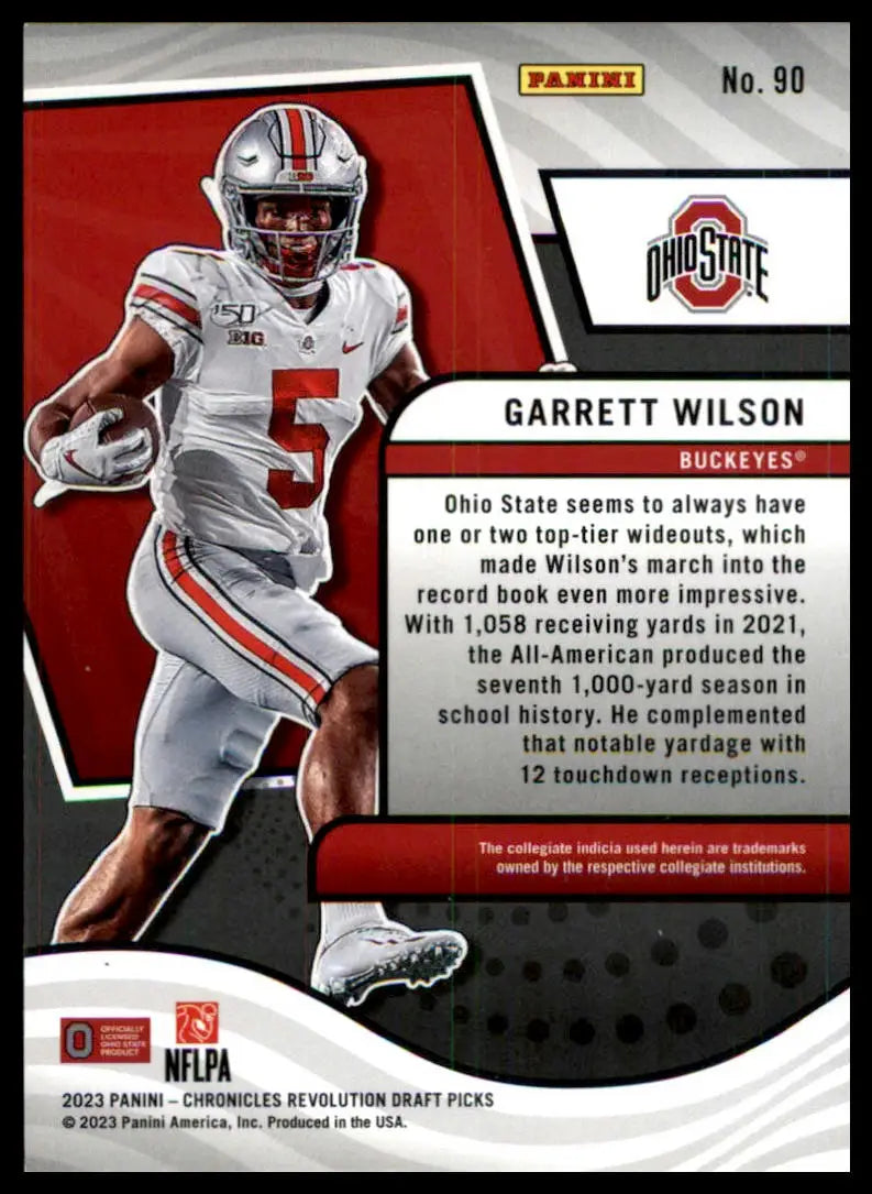 Garrett Wilson 2023 Panini Chronicles Draft Picks Revolution football card