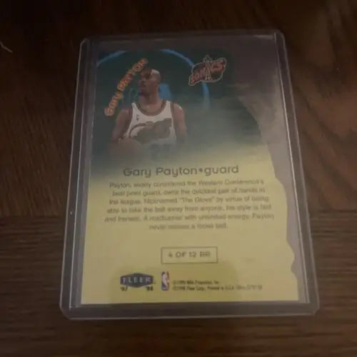 Gary Payton 1998 Fleer Ultra Rim Rockers Card showcasing the basketball legend’s performance