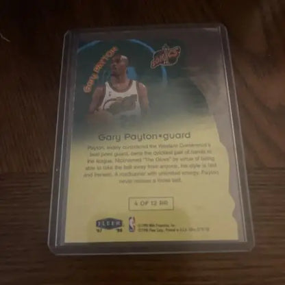 Gary Payton 1998 Fleer Ultra Rim Rockers Card showcasing the basketball legend’s performance