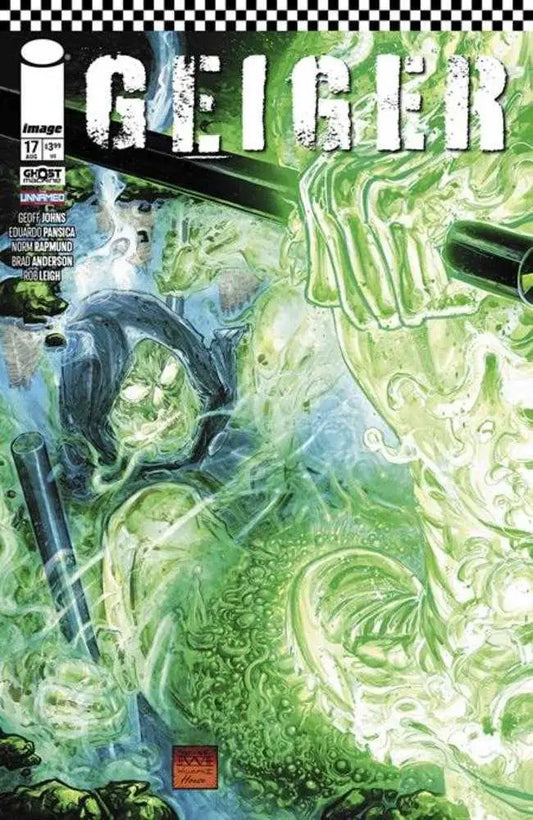Comic book cover featuring a glowing green figure for Geiger #17 Cover B variant