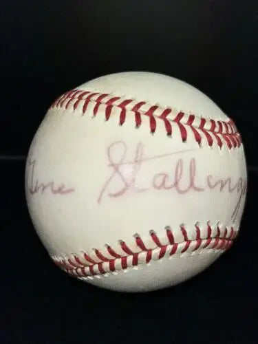 Gene Stallings autographed baseball from Alabama and Texas A&M with JSA authentication