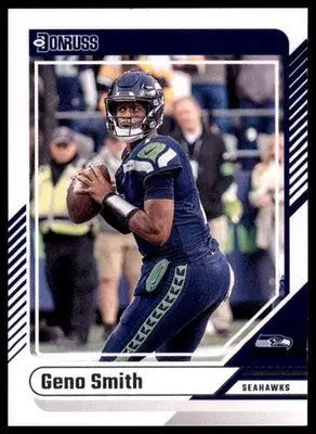 Geno Smith football card from 2024 Donruss Seahawks series displayed for sale