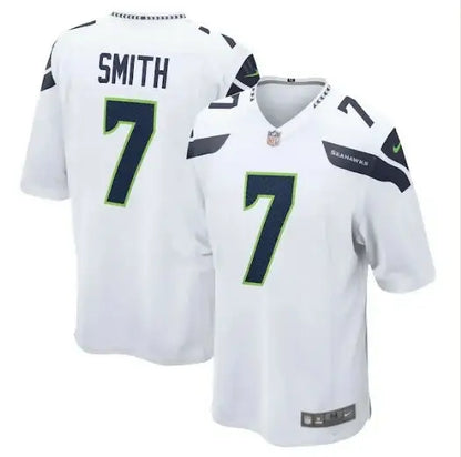 White Seattle Seahawks Geno Smith Nike Game Player Jersey with SMITH and number 7