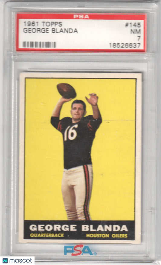 Graded George Blanda 1961 Topps football card PSA 7 NM from Columbia Hobby