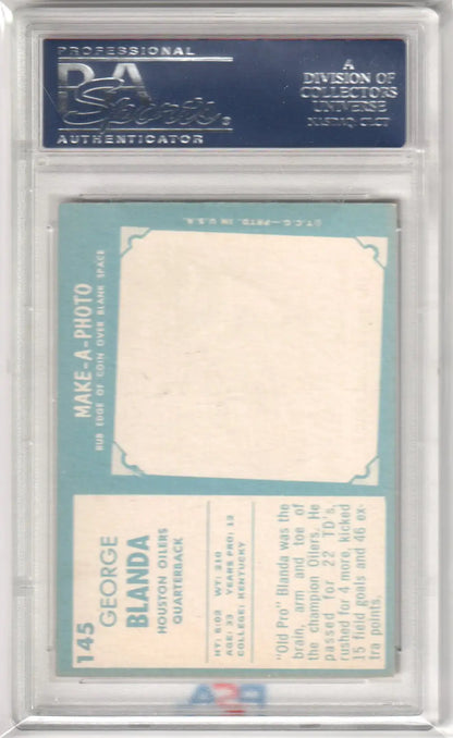 Graded George Blanda 1961 Topps football card PSA 7 NM from Columbia Hobby
