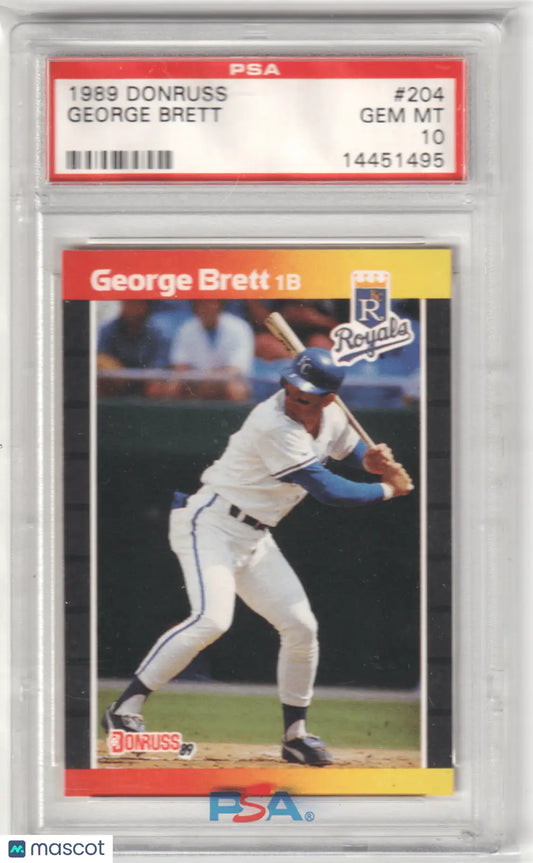 Graded George Brett 1989 Donruss baseball card PSA 10 GEM MINT from Columbia Hobby